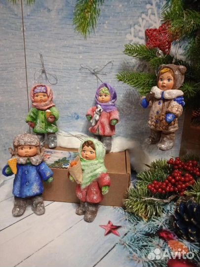 Ёлочные ватные игрушки 