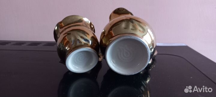 Кувшин 300мл и кружка 100мл глазурь под золото