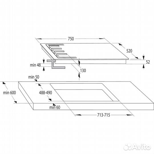 Газовая панель Gorenje GW751X