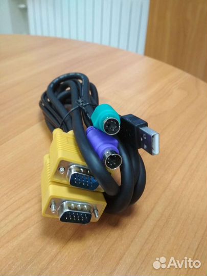 Кабель KVM VGA, PS/2, USB - 1.8м