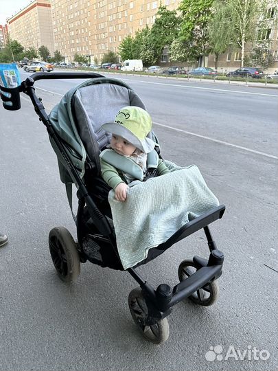 Коляска 3в1 Peppy Sandra Eco мятная экокожа