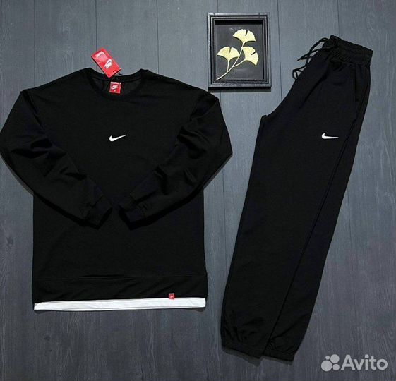 Спортивный костюм свитшот штаны Nike лого вышивка