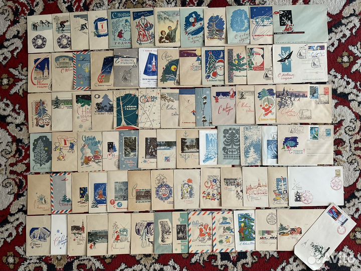 Коллекция новогодних конвертов 1954 - 1998 гг
