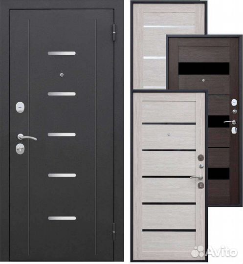 Дверь входная Гарда 75 беж, темный кипарис