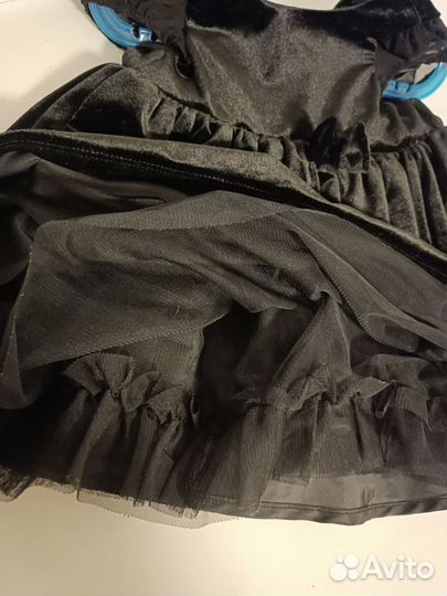 Платье чёрное бархатное на девочку 86 HM