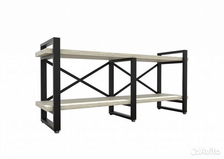 Тумба под тв Айсберг Лофт 120 черный/дуб крафт бел