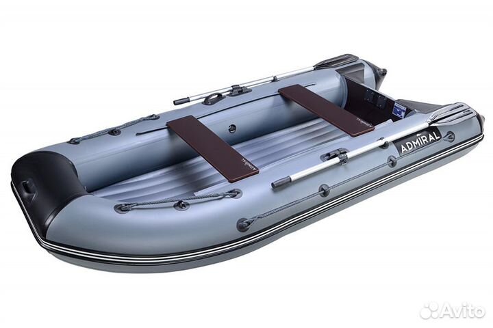 Лодка пвх Адмирал 320 нднд; серо-черная
