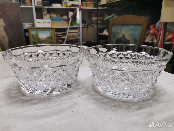Салатники хрустальные 2 шт СССР (Ч)