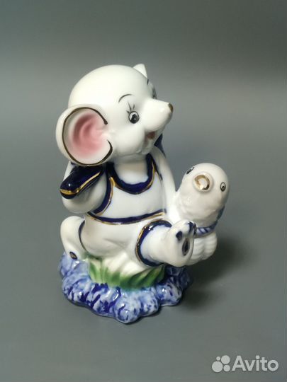 Статуэтка мышонок, Гжель, Винтаж