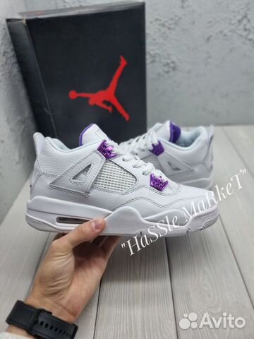 Кроссовки Унисекс Nike Air Jordan 4 White/Purple