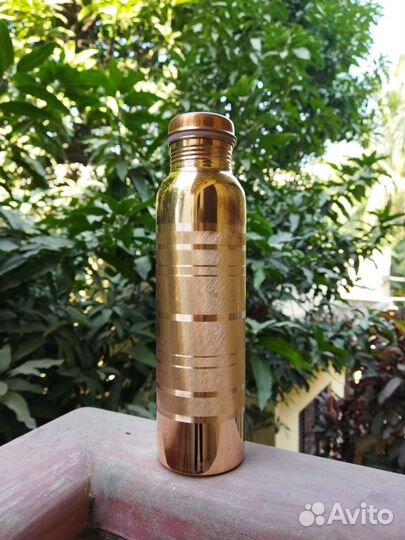Бутылка, стакан из меди новые