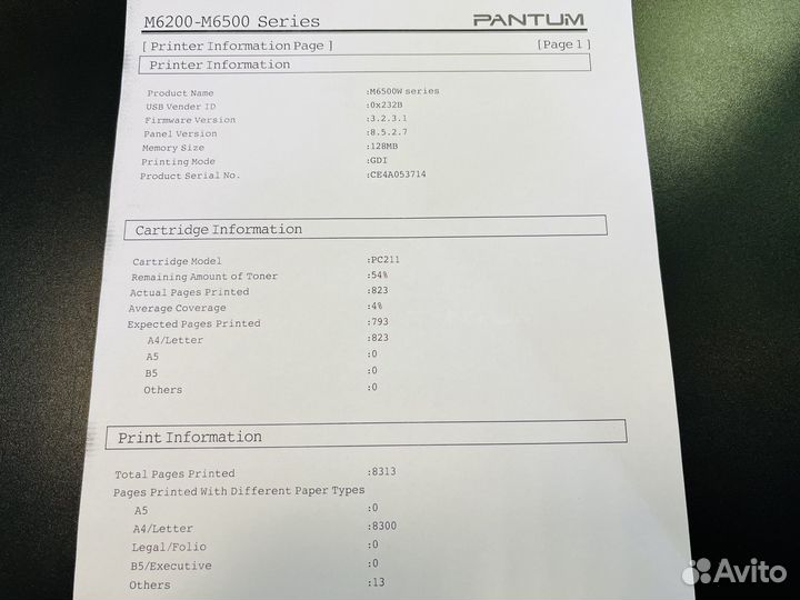 Мфу Pantum M6500W