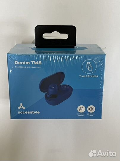 Беспроводные наушники Accesstyle Denim TWS, blue