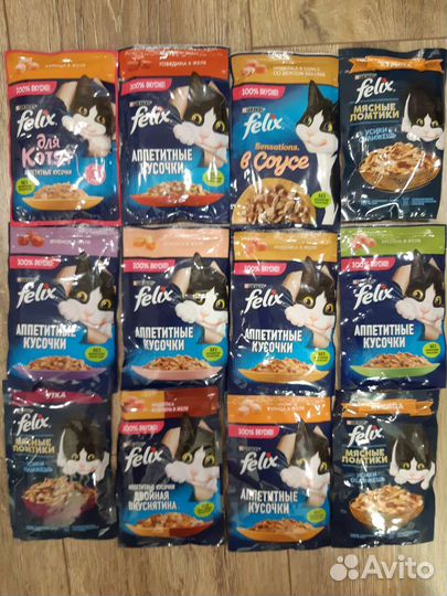 Корм для кошек felix/whiskas/sheba/purina/perfect