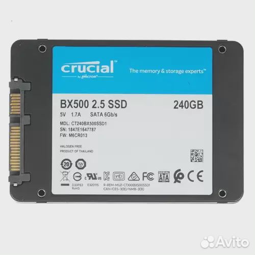 SSD crucial 240Gb BX500 CT240BX500SSD1