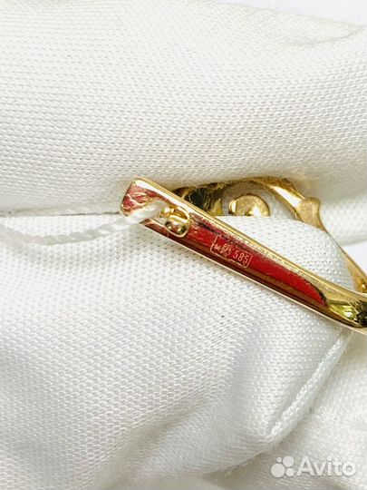 Серьги с природным камнем Золото