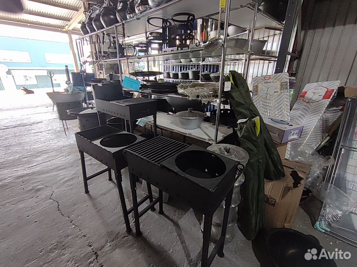 Мангал с печью под казан