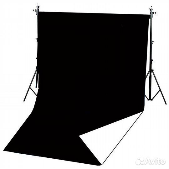 Фон виниловый FST 160х340см Черный, белый матовый