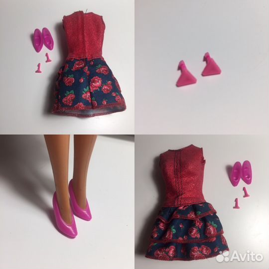 Барби barbie комплект платье туфли серьги