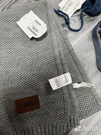 Зимняя шапка шарф на мальчика 44-52