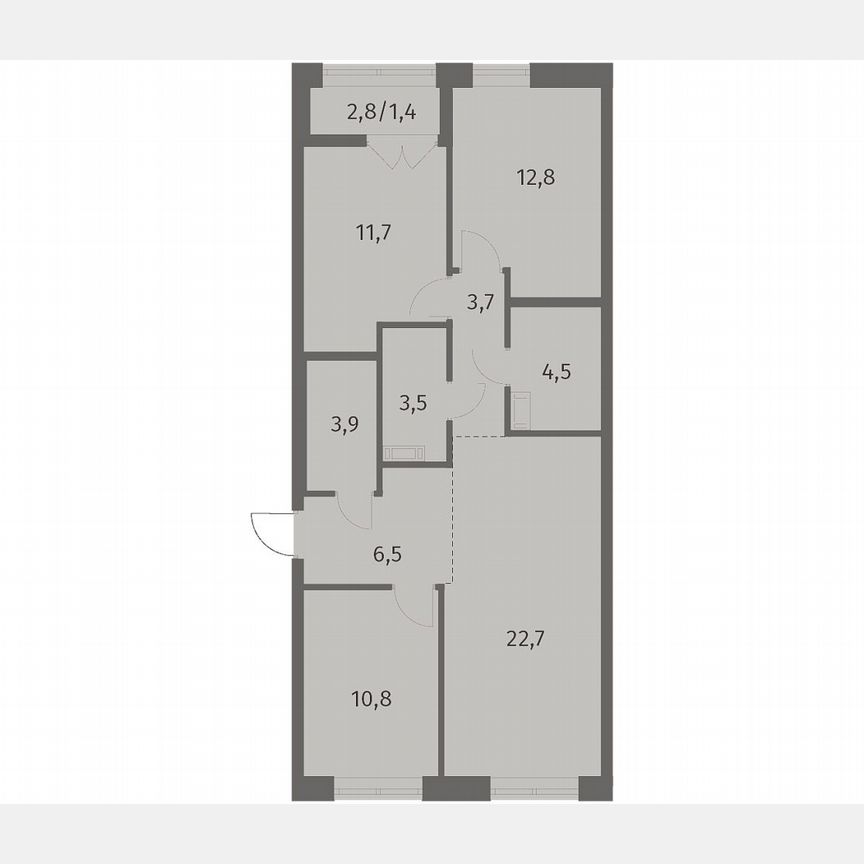 3-к. квартира, 81,7 м², 7/12 эт.