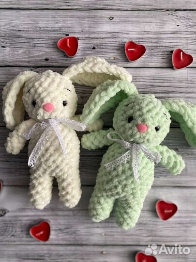 Вязаные зайки на заказ