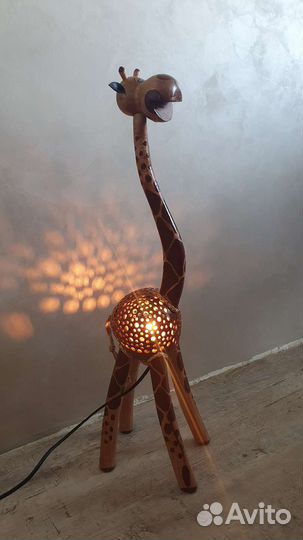 Новый светильник Жираф из кокосового дерева