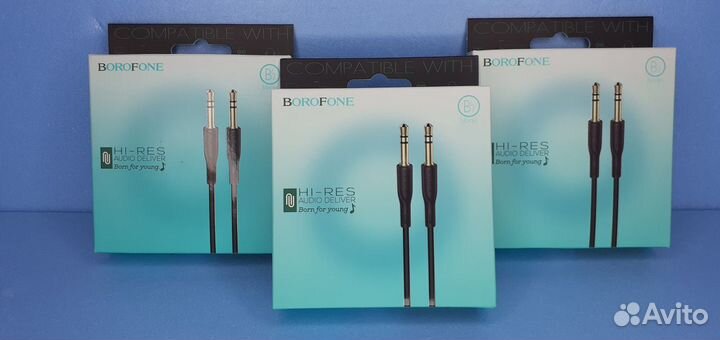 Фирменный кабель Aux 3.5мм Borofone Premium 1м
