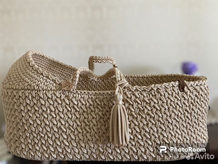 Люлька переноска вязаная