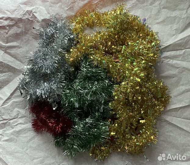 Ёлочные игрушки украшения мишура новогодняя