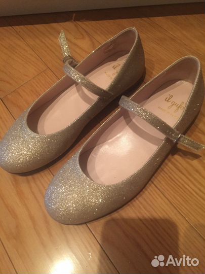 Туфли Балетки золотые 33