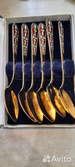 Серебряные чайные ложки, набор 6 штук