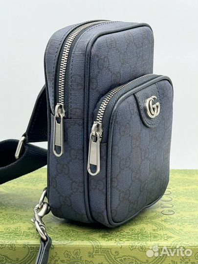 Сумка мужская синяя Gucci GG новая *Премиум