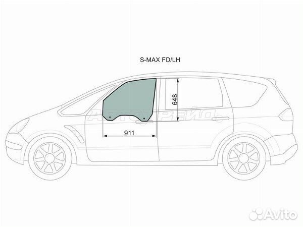 Стекло боковое опускное ford S-MAX, ford S-MAX 06