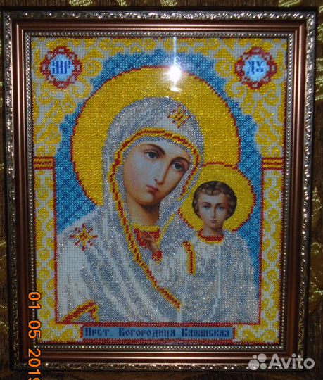 Иконы бисером на заказ и завершенные