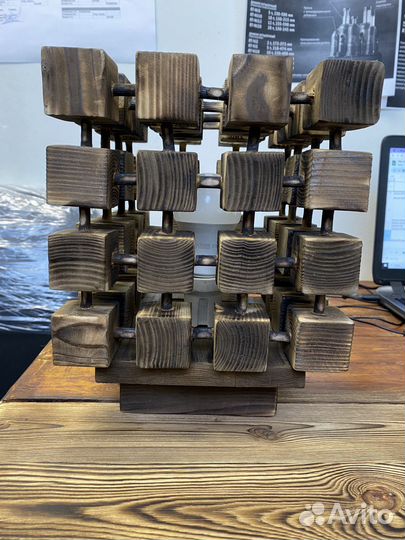 Светильник квадрат деревянный