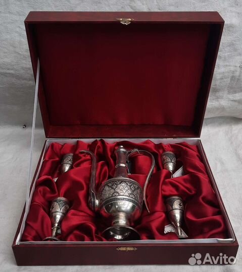 Коньячный набор Кубачи серебро 513 грамм