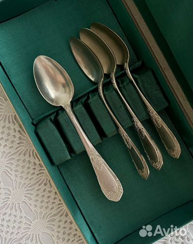 Мельхиоровые чайные ложки 50-е гг СССР 4 шт