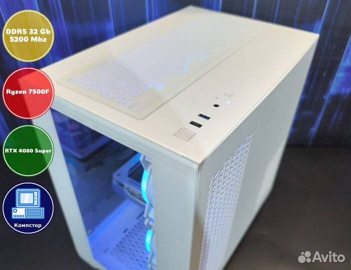 Игровой пк новый AMD7500F-RTX4080SUP-32DDR5-HYK257913486-B650