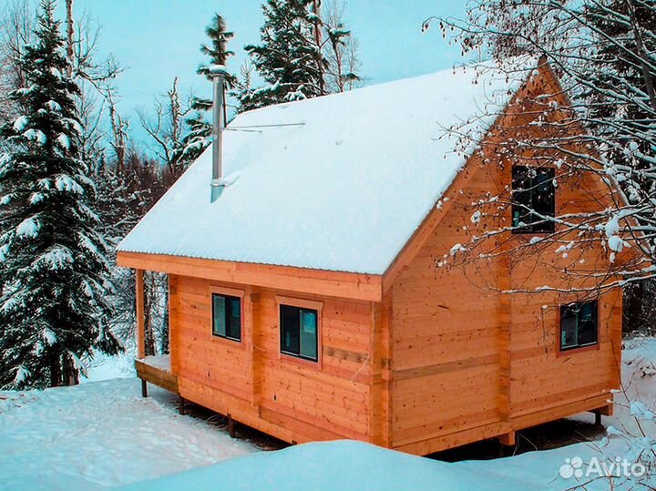 Быстровозводимая брусовая баня с гарантией