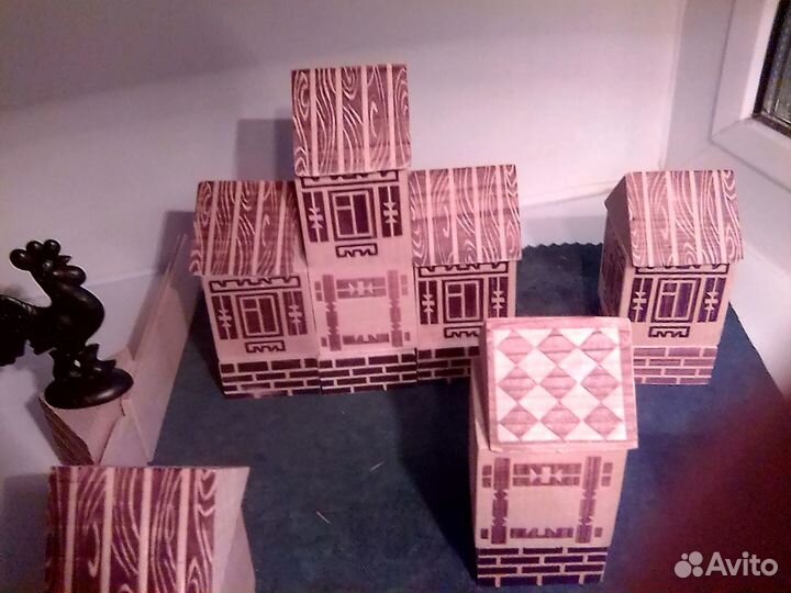 Игрушки кубики СССР конструктор дома дерево 80 е