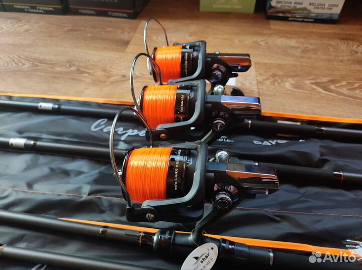 Карповые удилища с катушками 3+3 комплект. Новый