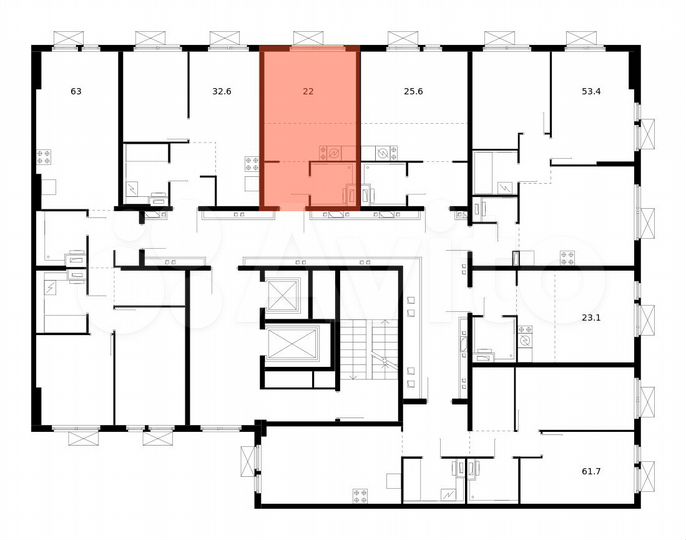 Квартира-студия, 22 м², 8/14 эт.