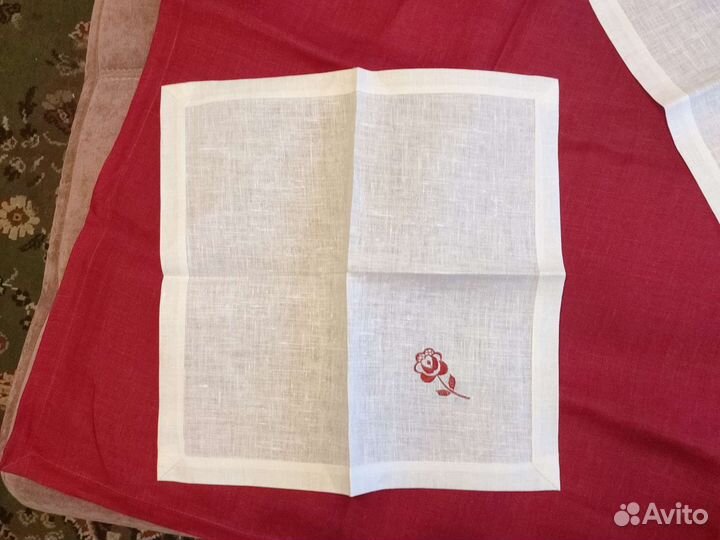 Скатерть с салфетками лен новые