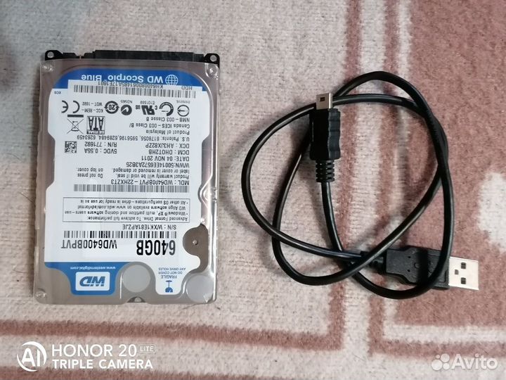 Продам Жесткий Диск HDD 2.5, WD 640 G, в корпусе