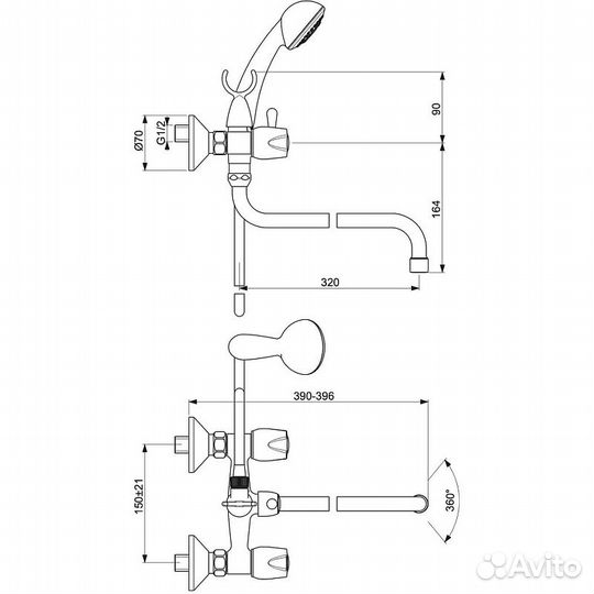 Излив vidima хром (B960541AA)