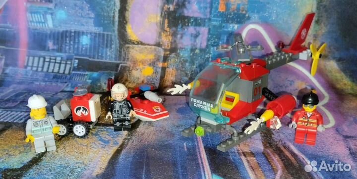 Набор конструктора пожарники