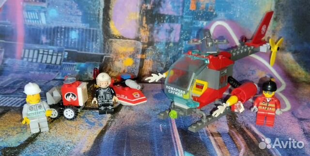 Набор конструктора пожарники