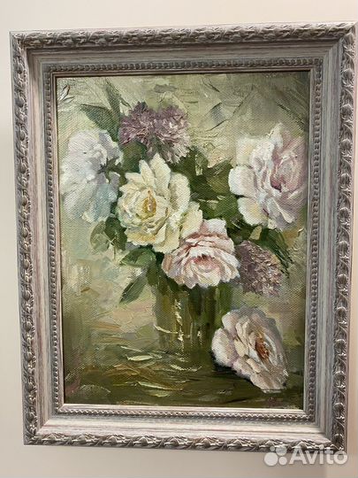 Картина маслом на холсте в стиле гобелена