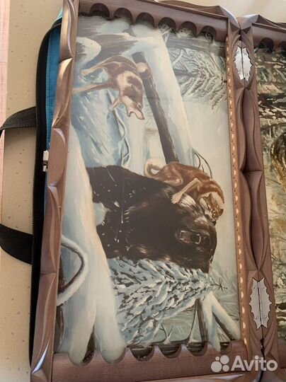 Нарды ручной работы со стеклом